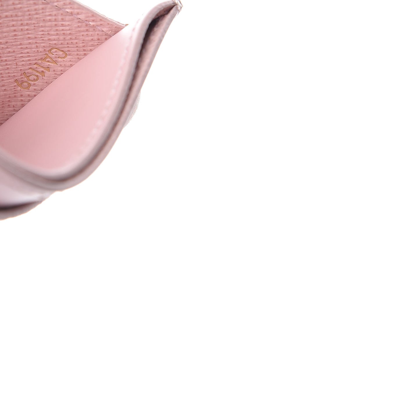 Damier Ebene Studded Card Holder Rose Ballerine