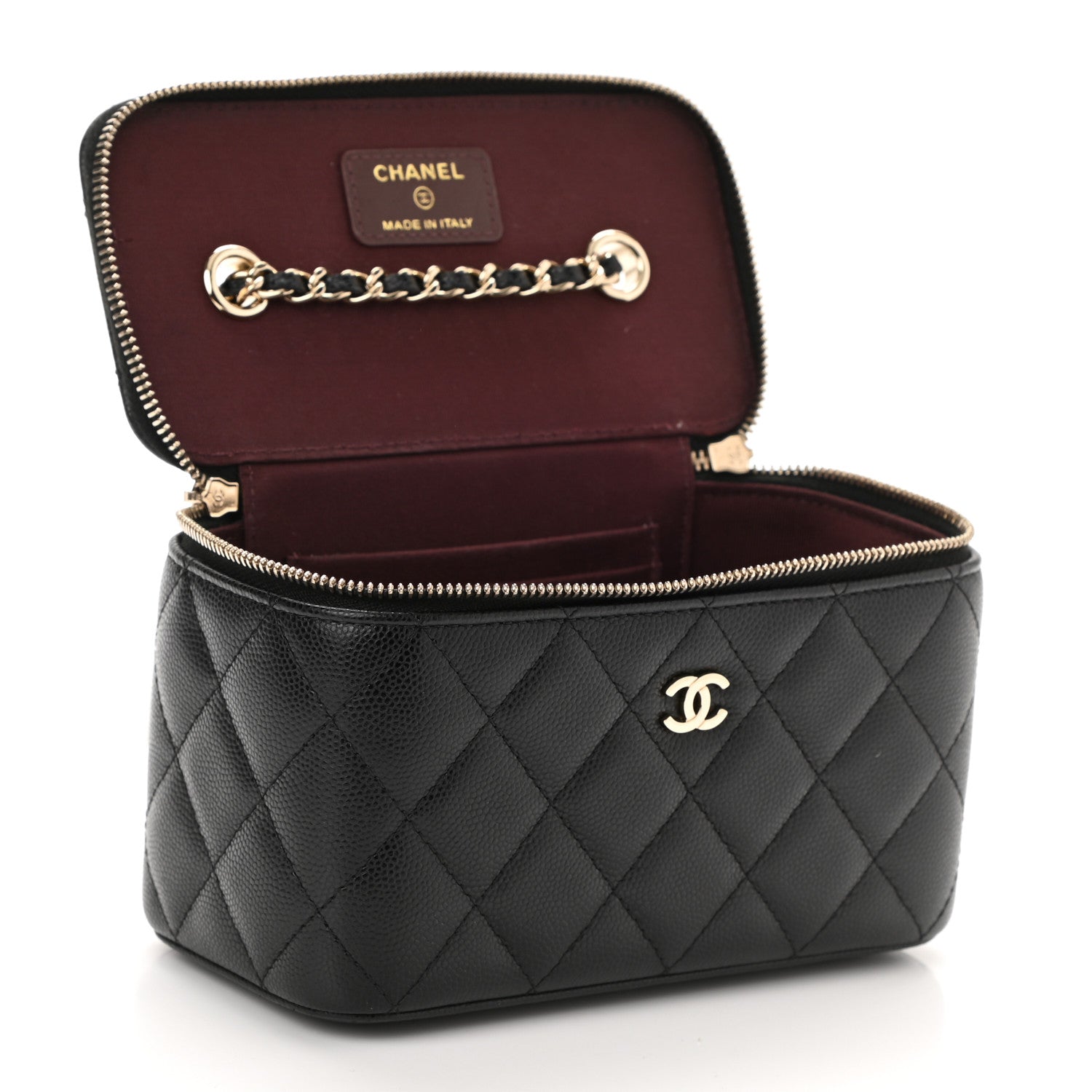 Chanel Caviar Quilted Small Vanity Case With Chain Black 5 of 11