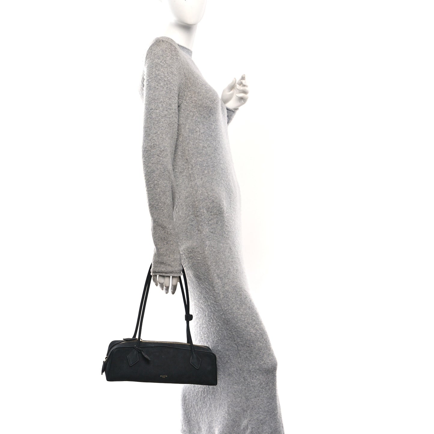 Nubuck Medium Le Teckel Bag Black Anthracite