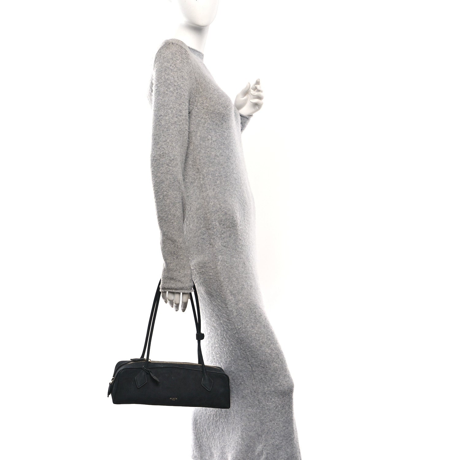 Alaia Nubuck Medium Le Teckel Bag Black Anthracite 2 of 10