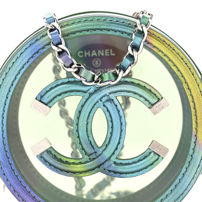 Chanel PVC Calfskin Lambskin Quilted Round Filigree Clutch With Chain Green 8 of 12