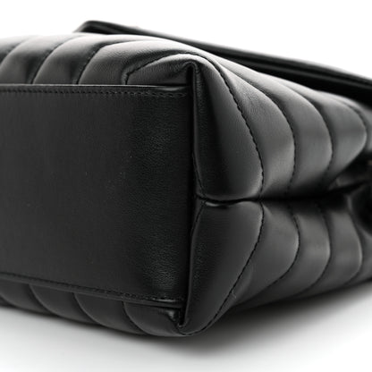 Saint Laurent Calfskin Y Quilted Monogram Small Loulou Chain Satchel Black 10 of 10