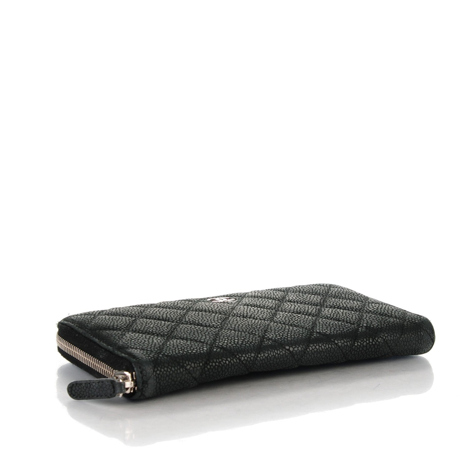 Chanel Iridescent Caviar Quilted Large Zip Around Wallet Black 4 of 8