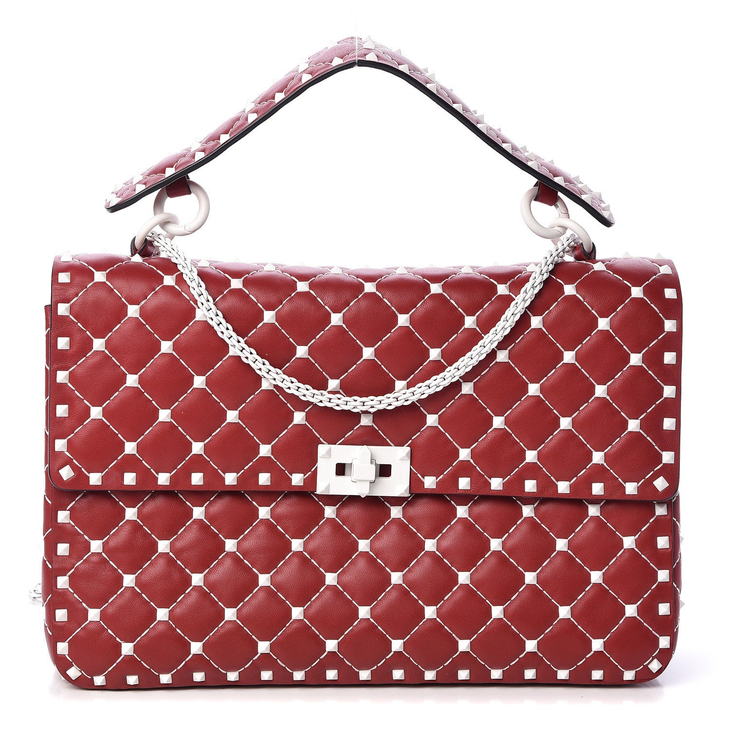 Valentino Garavani Lambskin Large Free Rockstud Spike Shoulder Bag Rosso Valentino 1 of 9