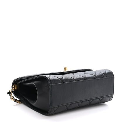 Chanel Crumpled Lambskin Quilted Small CC Links Top Handle Flap Black 4 of 11