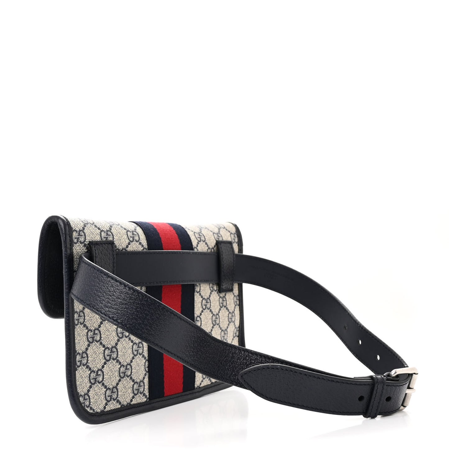 GG Supreme Monogram Web Small Ophidia Belt Bag 80 32 Beige Navy