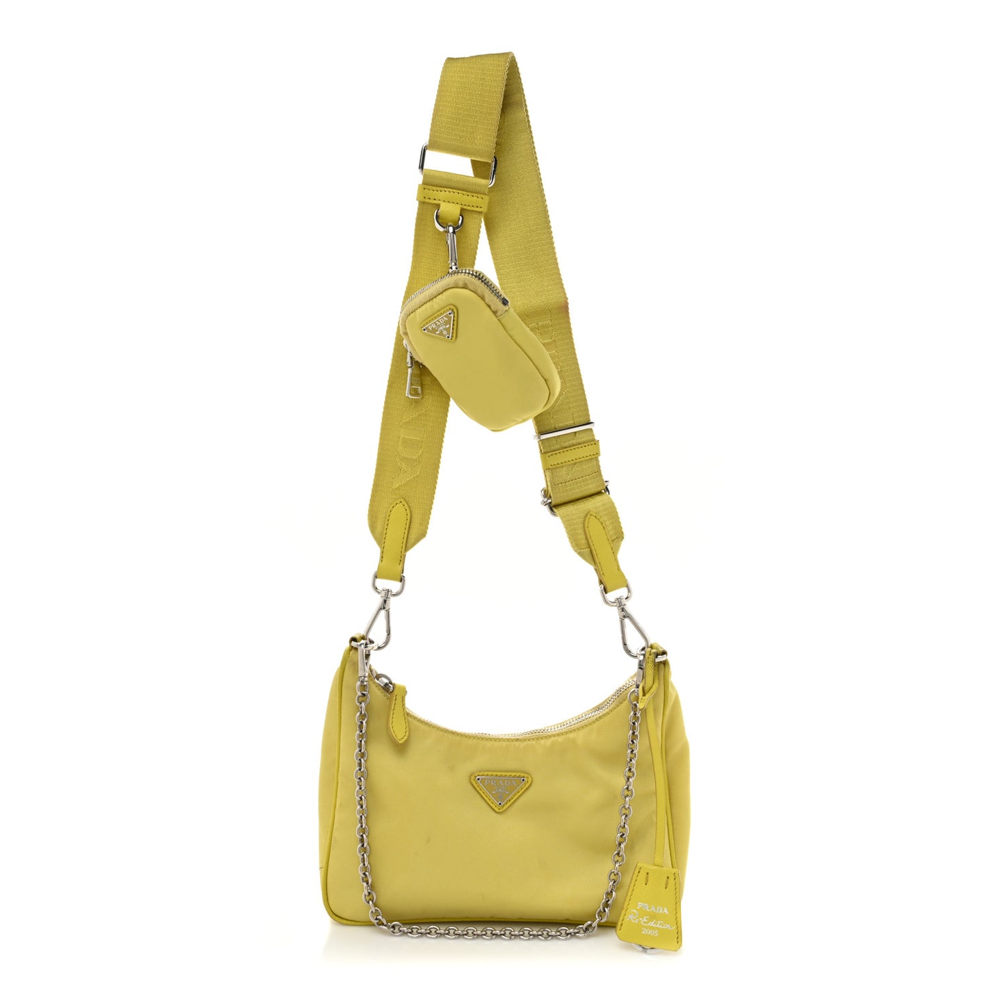 Nylon Saffiano Re-Edition 2005 Shoulder Bag Ananas