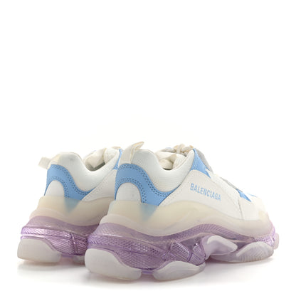Balenciaga Fabric Mesh Clear Sole Womens Triple S Sneakers 36 Light Blue Grey Lilac White 5 of 12
