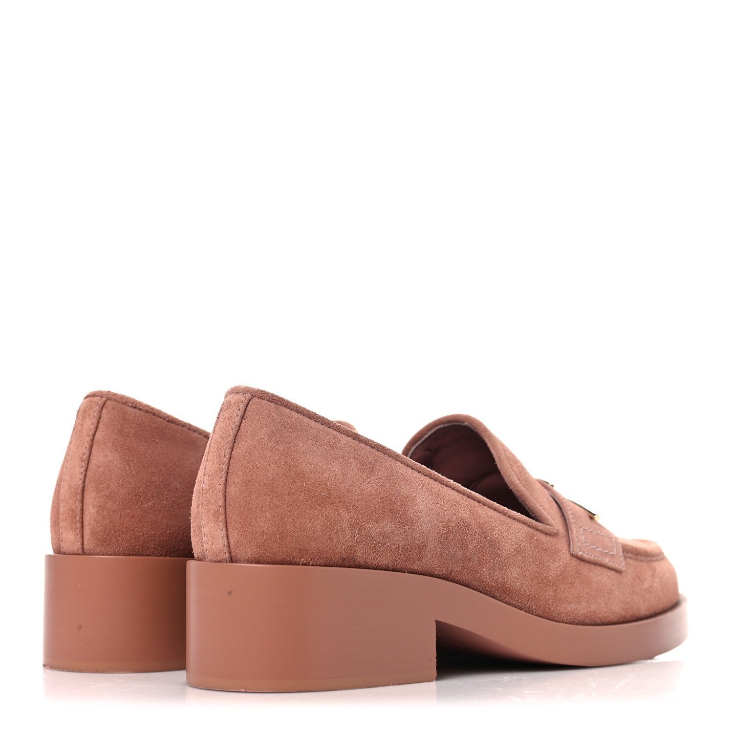 Chanel Suede Metal CC Mocassin Loafers 38 Pink 5 of 9