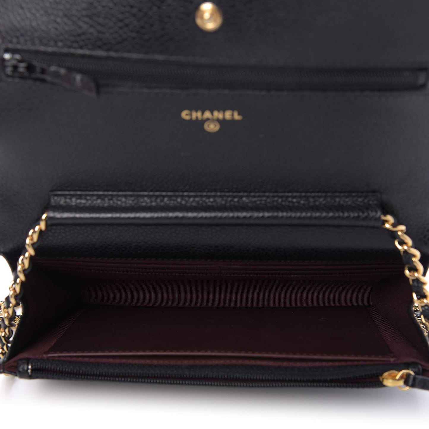 Caviar Quilted Wallet On Chain WOC Black