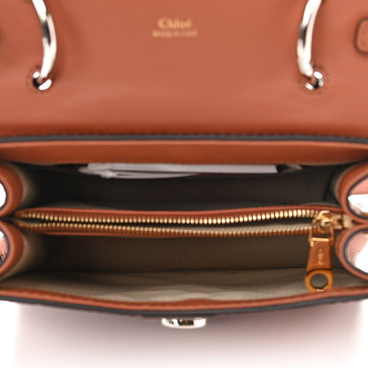 Chloe Calfskin Crocodile Embossed Small Aby Day Shoulder Bag Sepia Brown 5 of 10