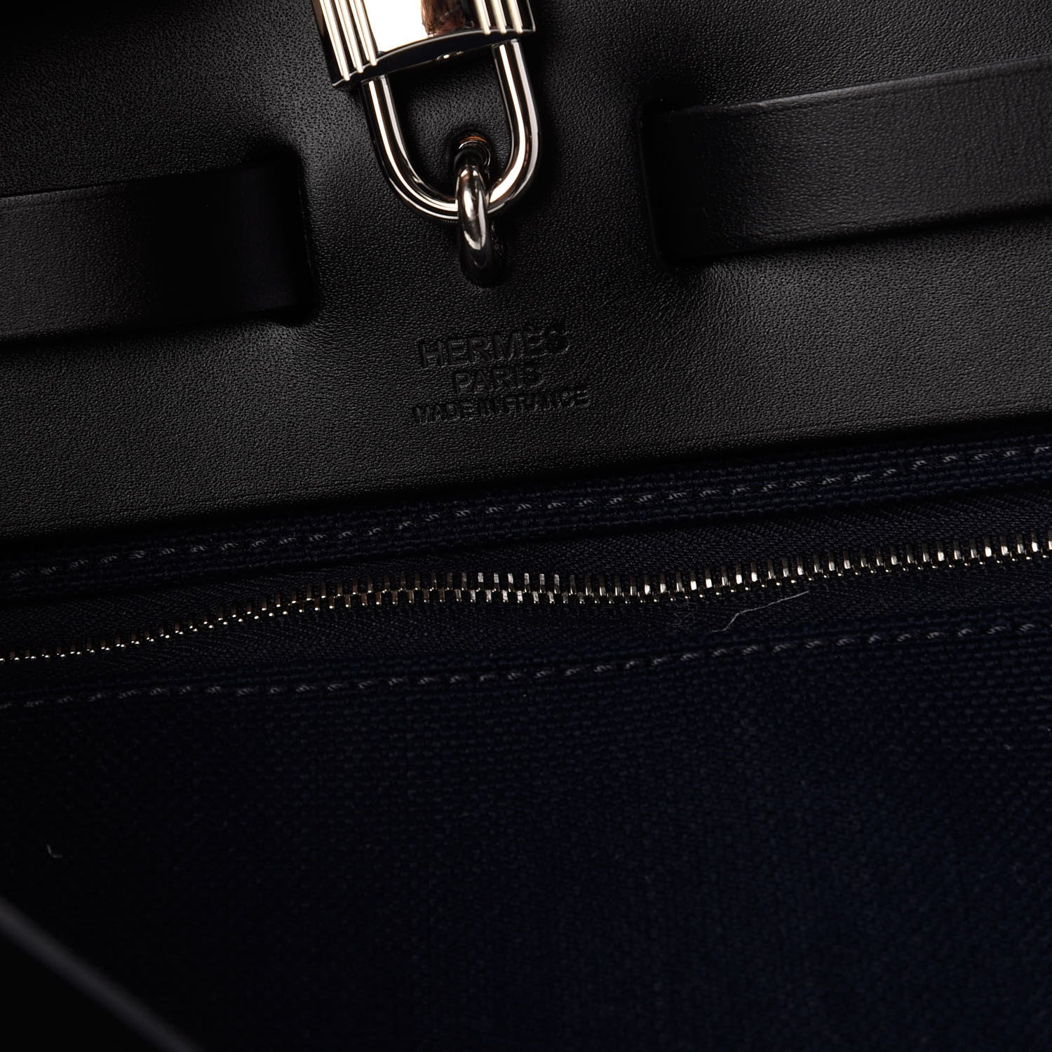 Hermes Military Toile Vache Hunter Herbag Zip PM 31 Black Bleu Indigo 8 of 9