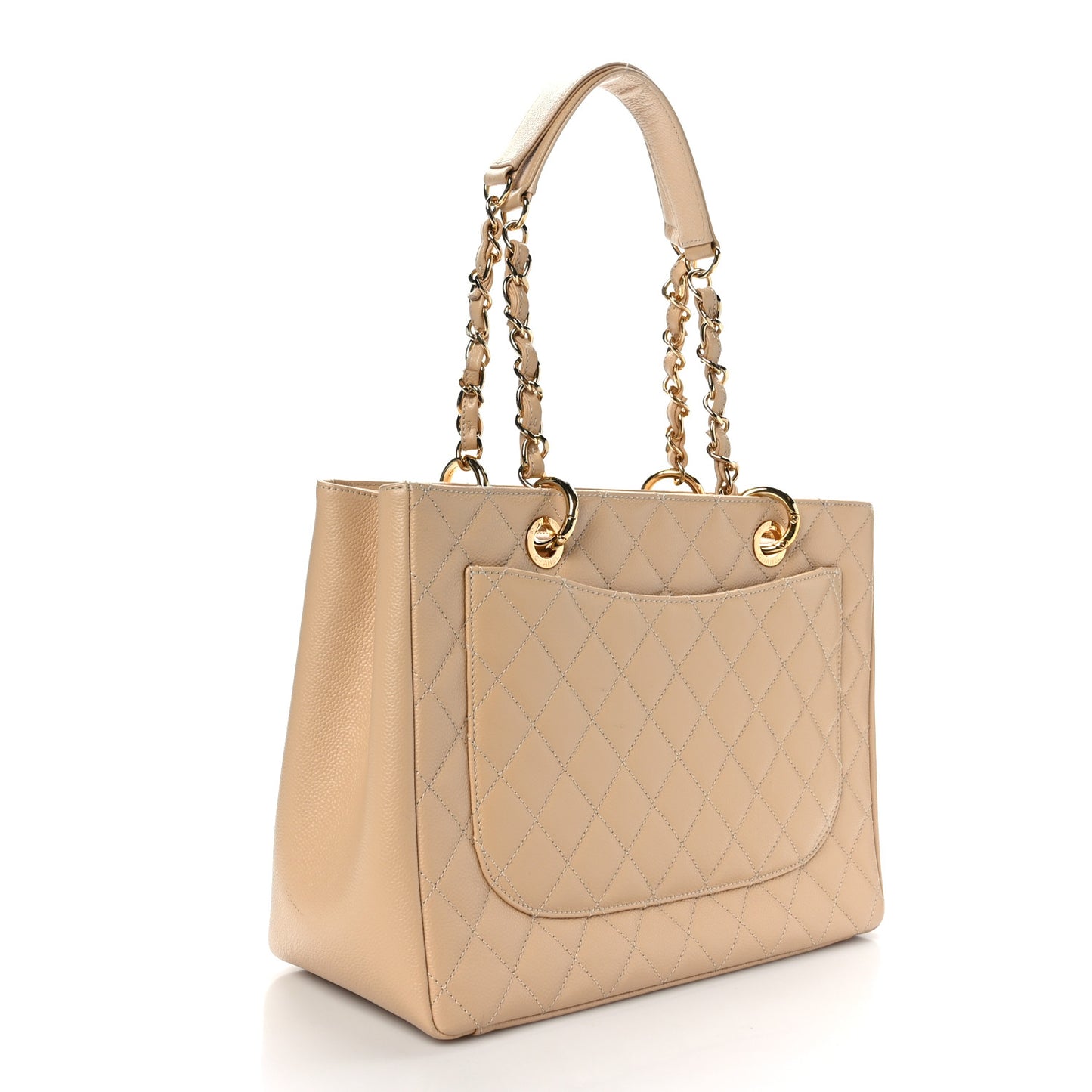 Caviar Quilted Grand Shopping Tote GST Beige Clair