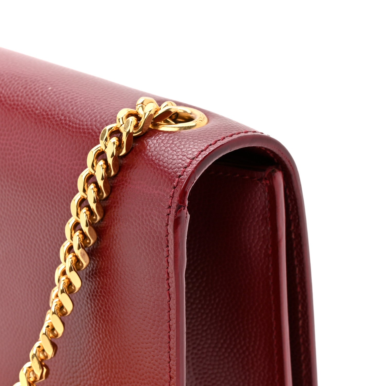 Saint Laurent Grain De Poudre Small Monogram Kate Satchel Red 14 of 14