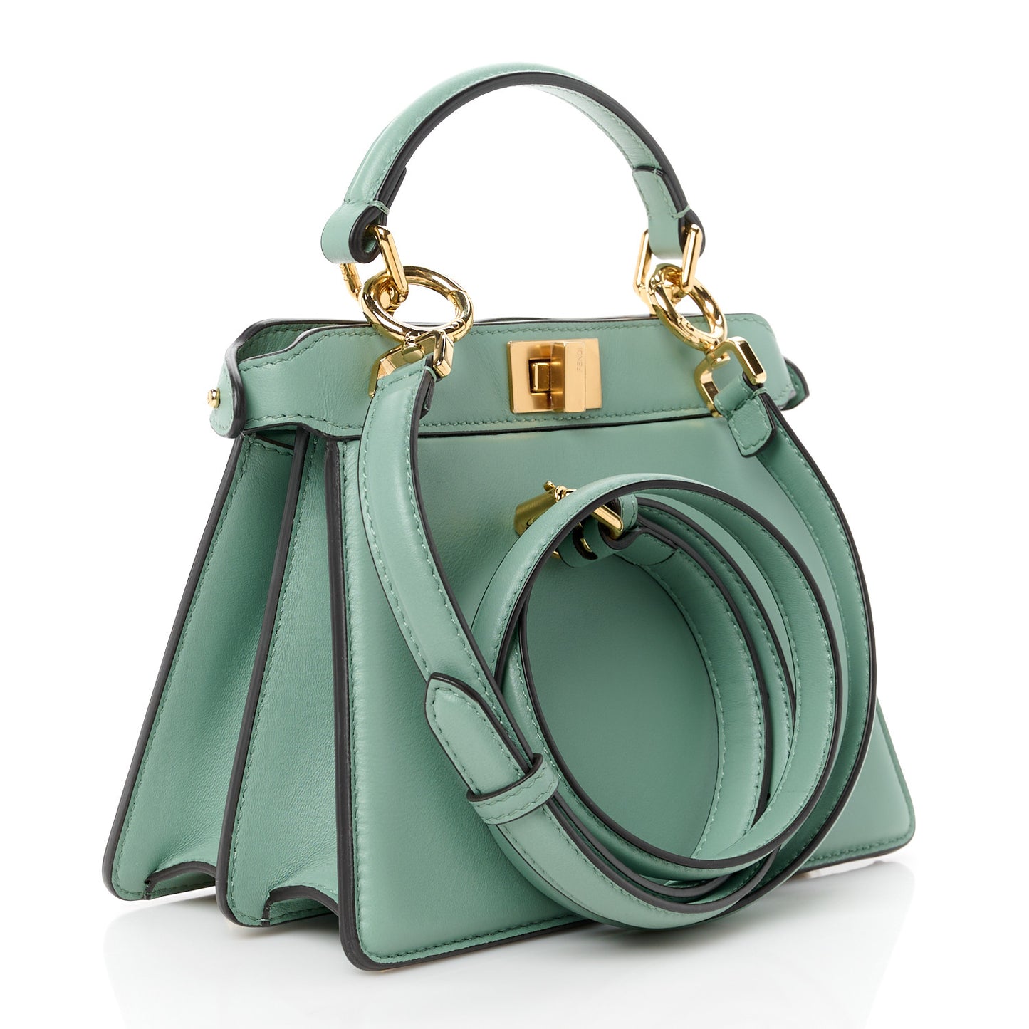 Shiny Nappa Petite Peekaboo I SEE U Satchel Menta