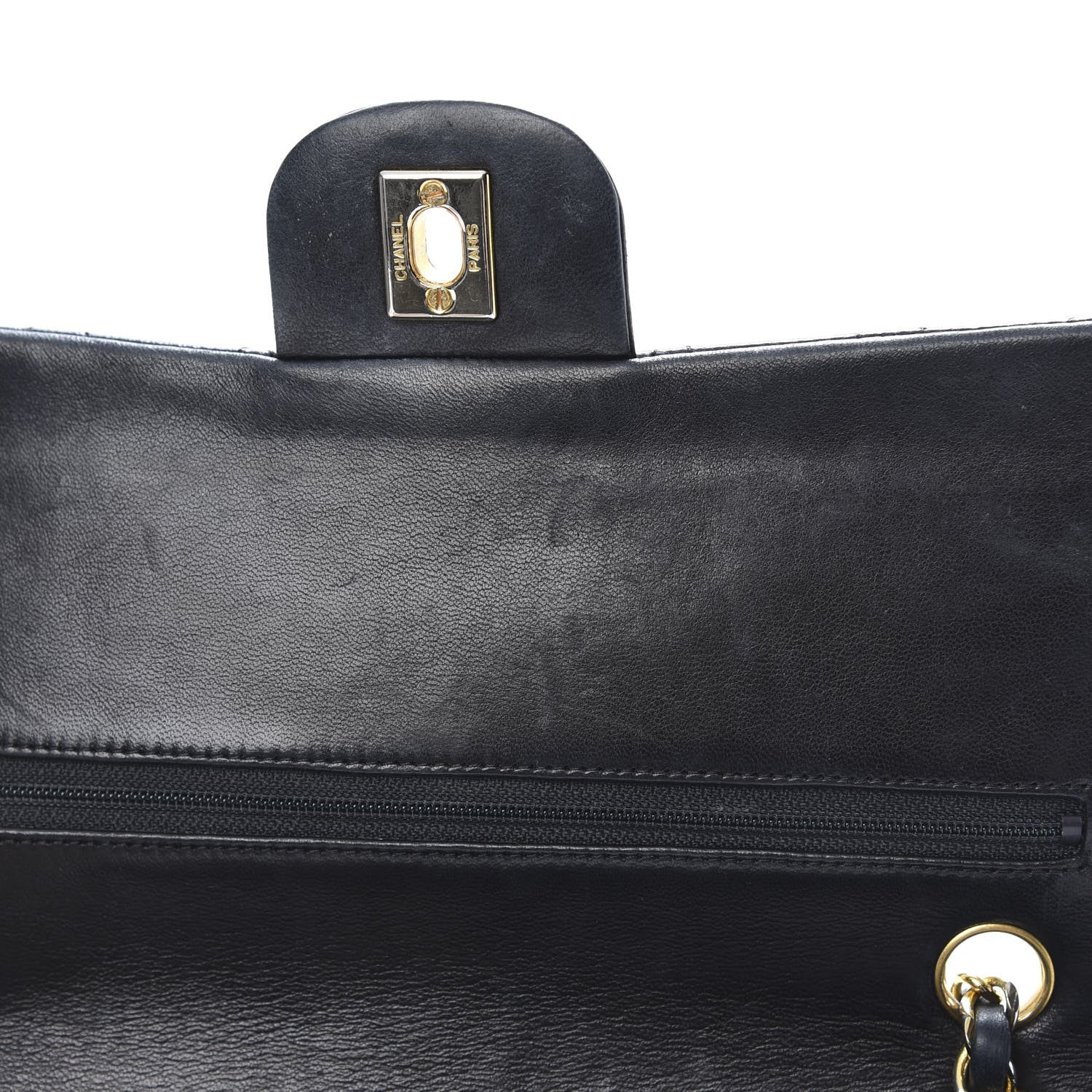 Chanel Lambskin Quilted Medium Double Flap Black 16 of 19