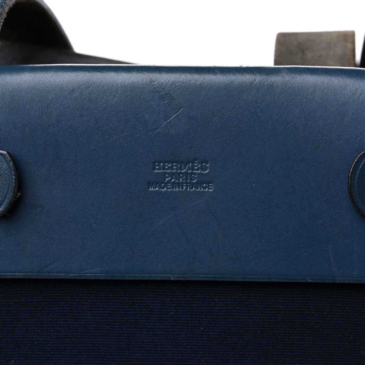 Hermes Toile Vache Hunter Herbag Cabas MM Bleu Marine 6 of 25
