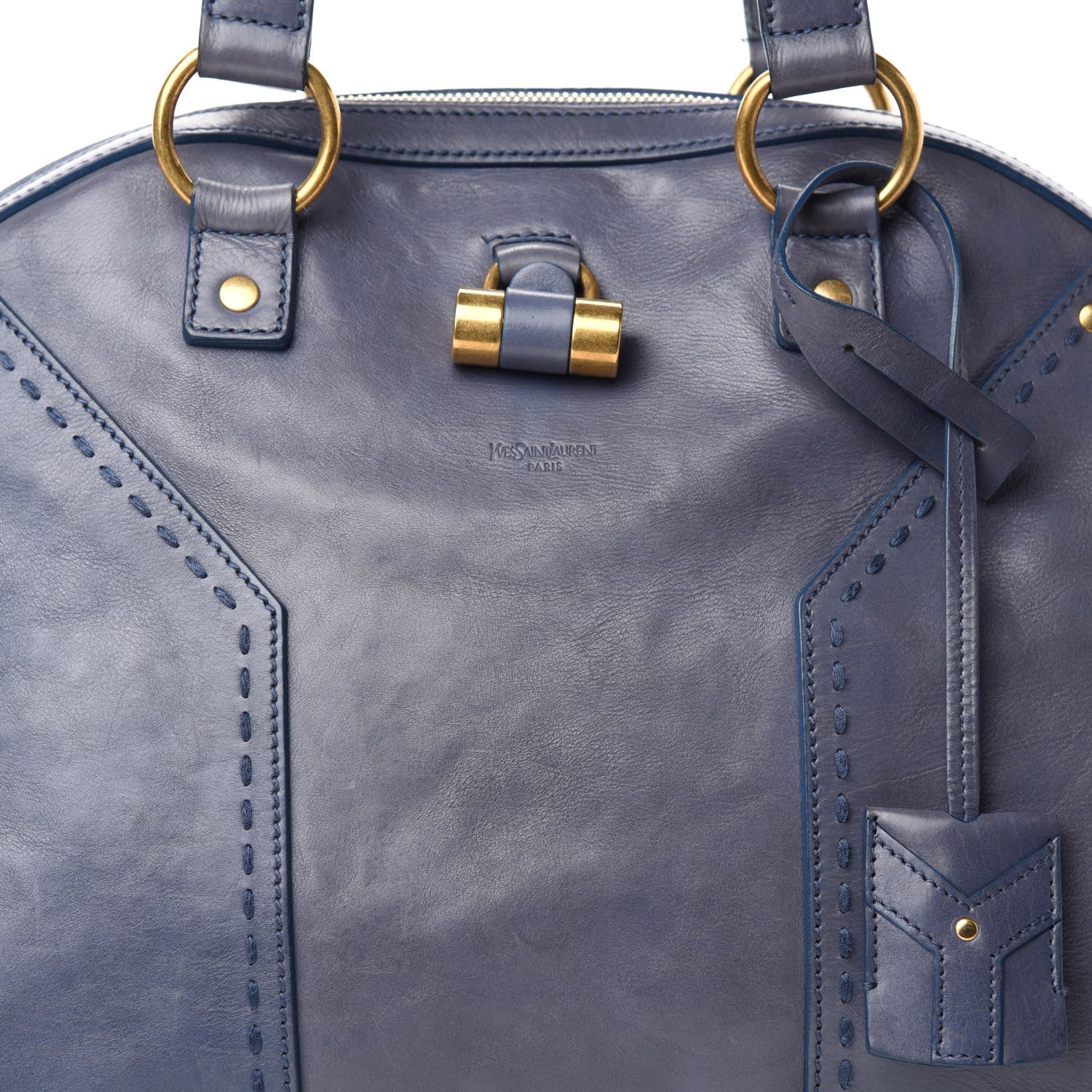Saint Laurent Calfskin Large Muse Blue 10 of 10