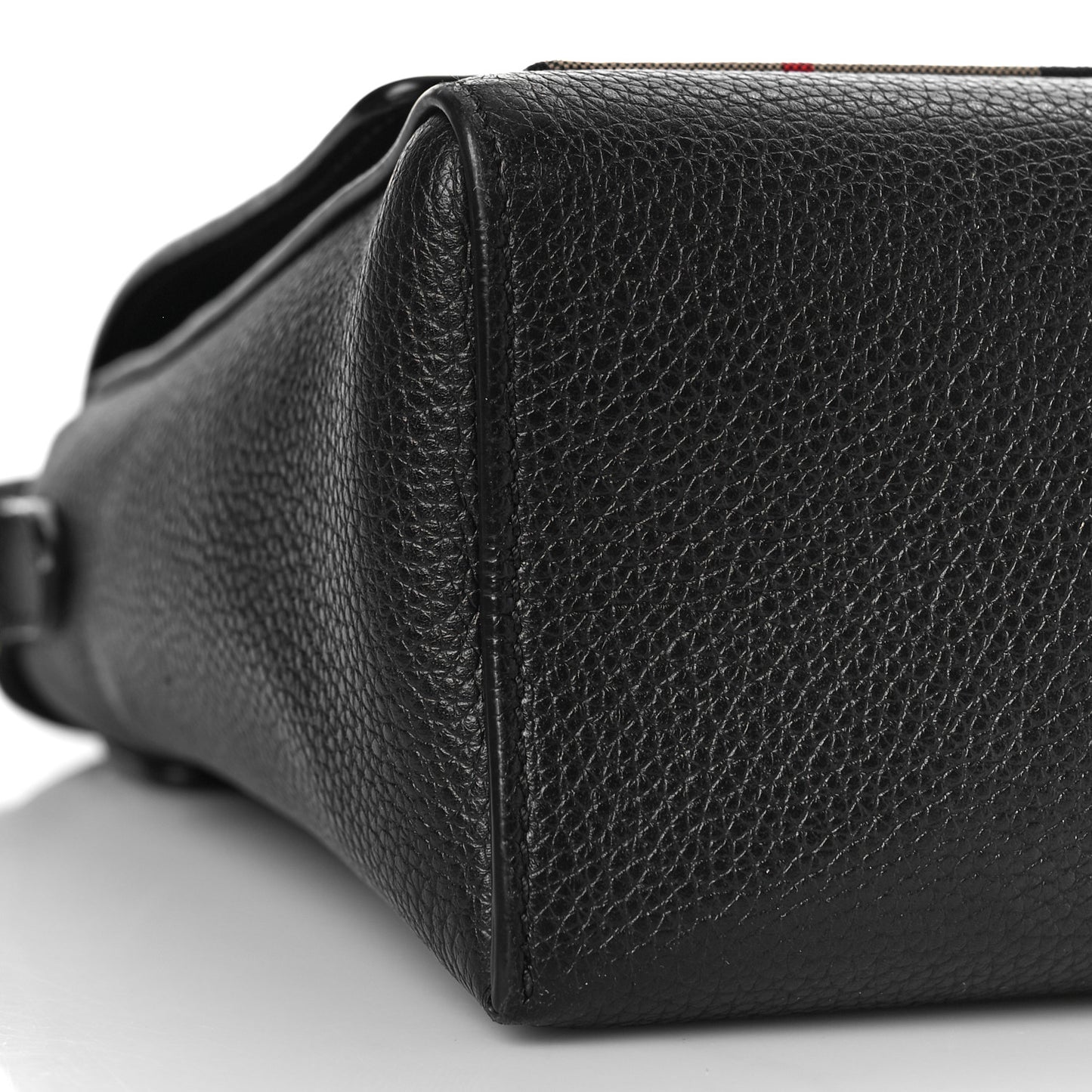 Grainy Calfskin Vintage Check Note Crossbody Bag Black