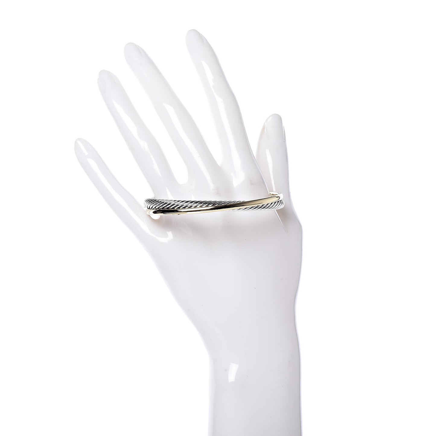 Sterling Silver 18K Yellow Gold 5mm Crossover Cuff