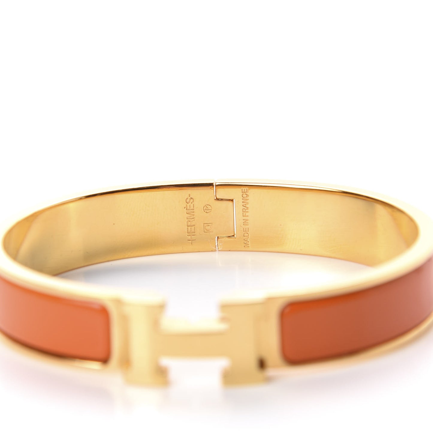 Enamel Narrow Clic Clac H Bracelet GM Orange