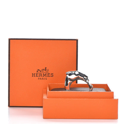 Hermes Sterling Silver Small Galop Ring 56 7.75 9 of 9