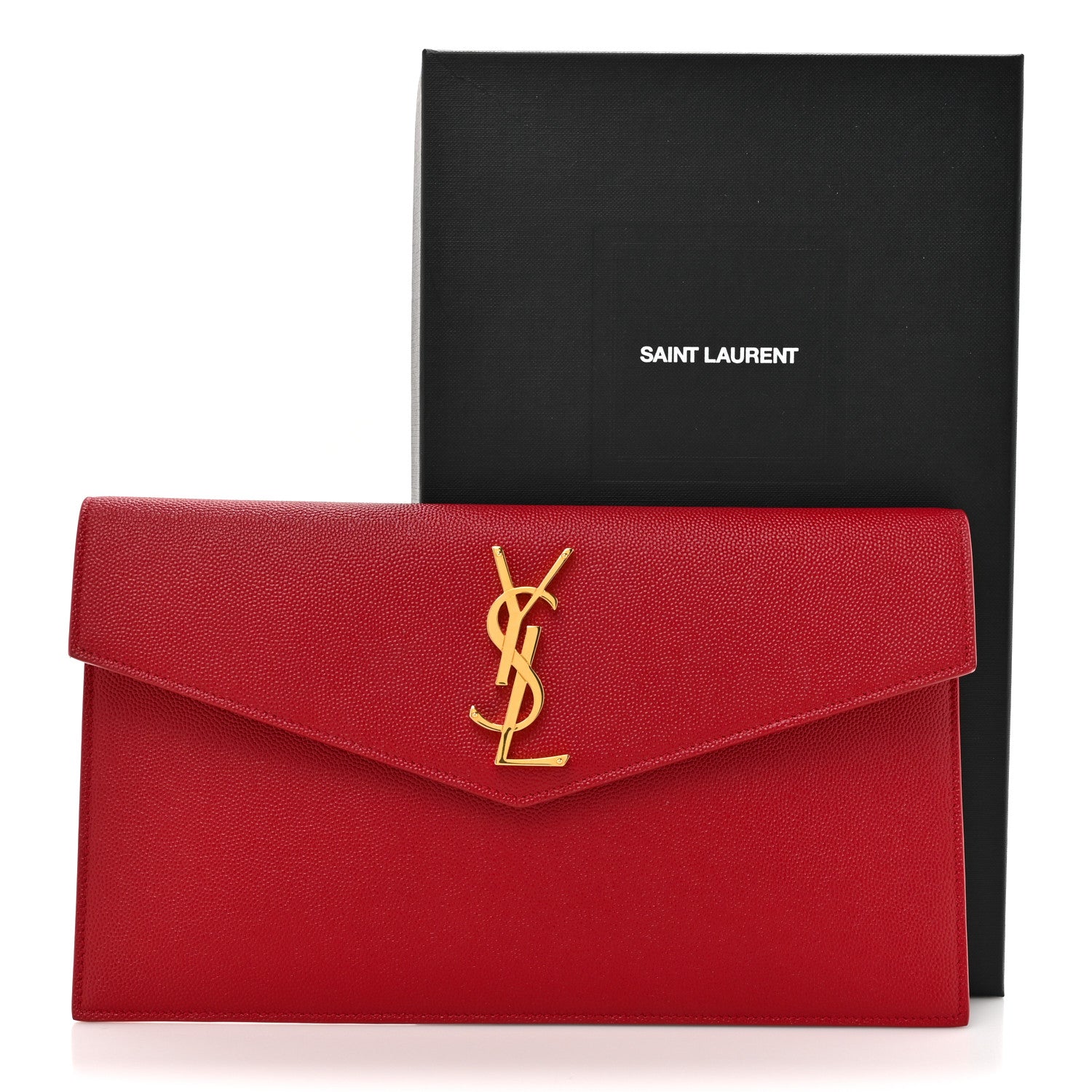 Saint Laurent Grain De Poudre Uptown Pouch Rouge Eros 10 of 10
