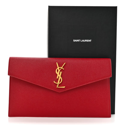 Saint Laurent Grain De Poudre Uptown Pouch Rouge Eros 10 of 10