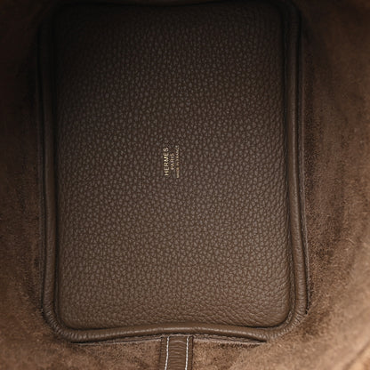 Hermes Taurillon Clemence Picotin Lock 18 PM Etoupe 4 of 10