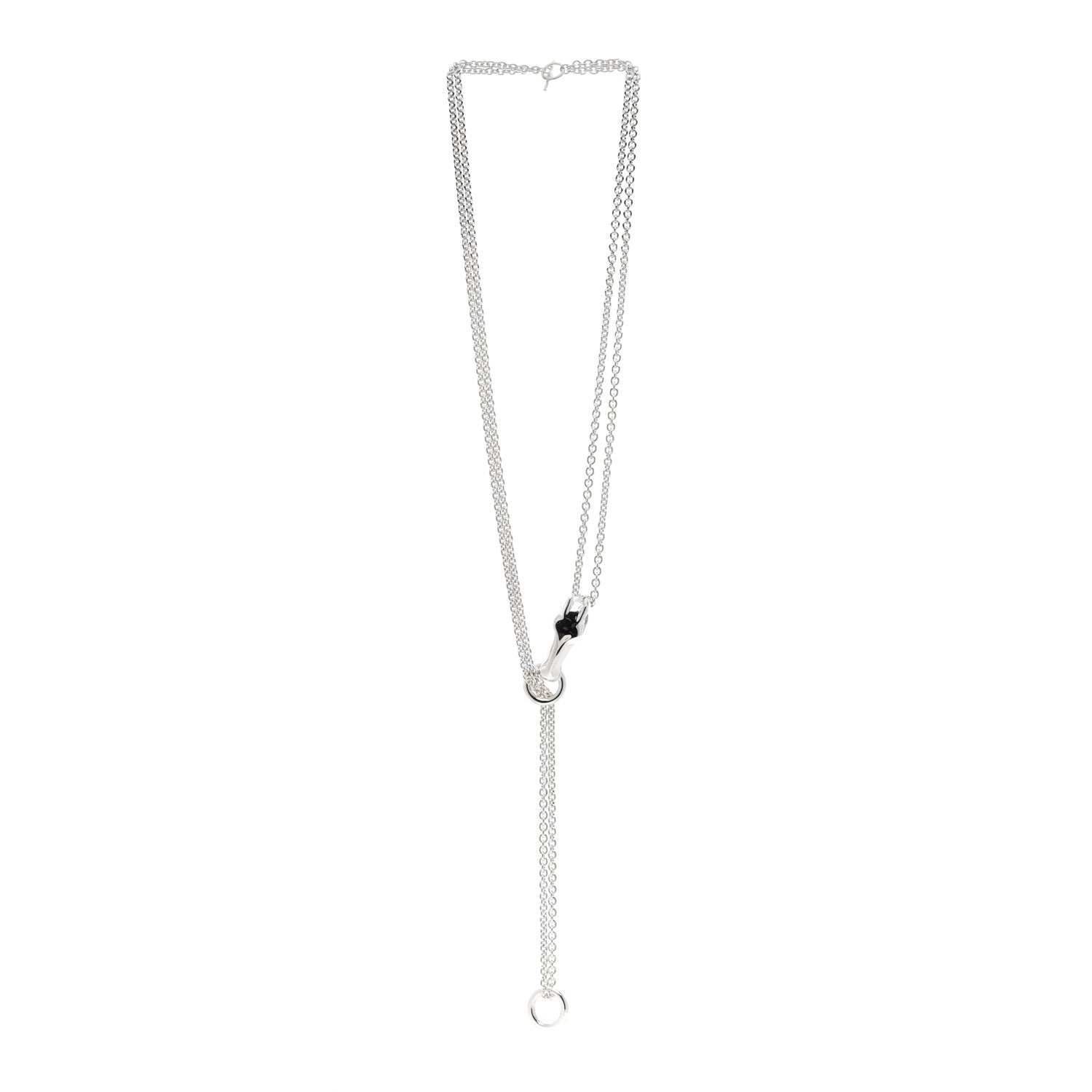 Hermes Sterling Silver GM Galop Long Lariat Necklace 3 of 6