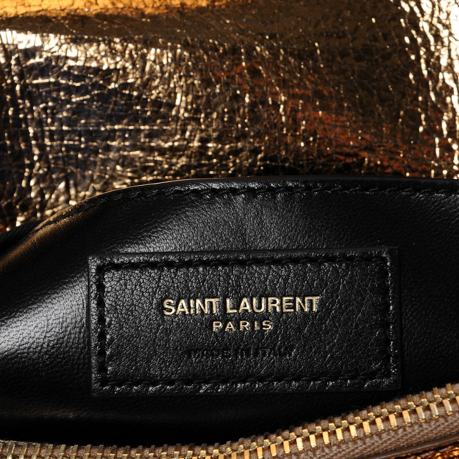 Saint Laurent Metallic Cracked Matelasse Monogram Medium College Bag Bronze 6 of 6