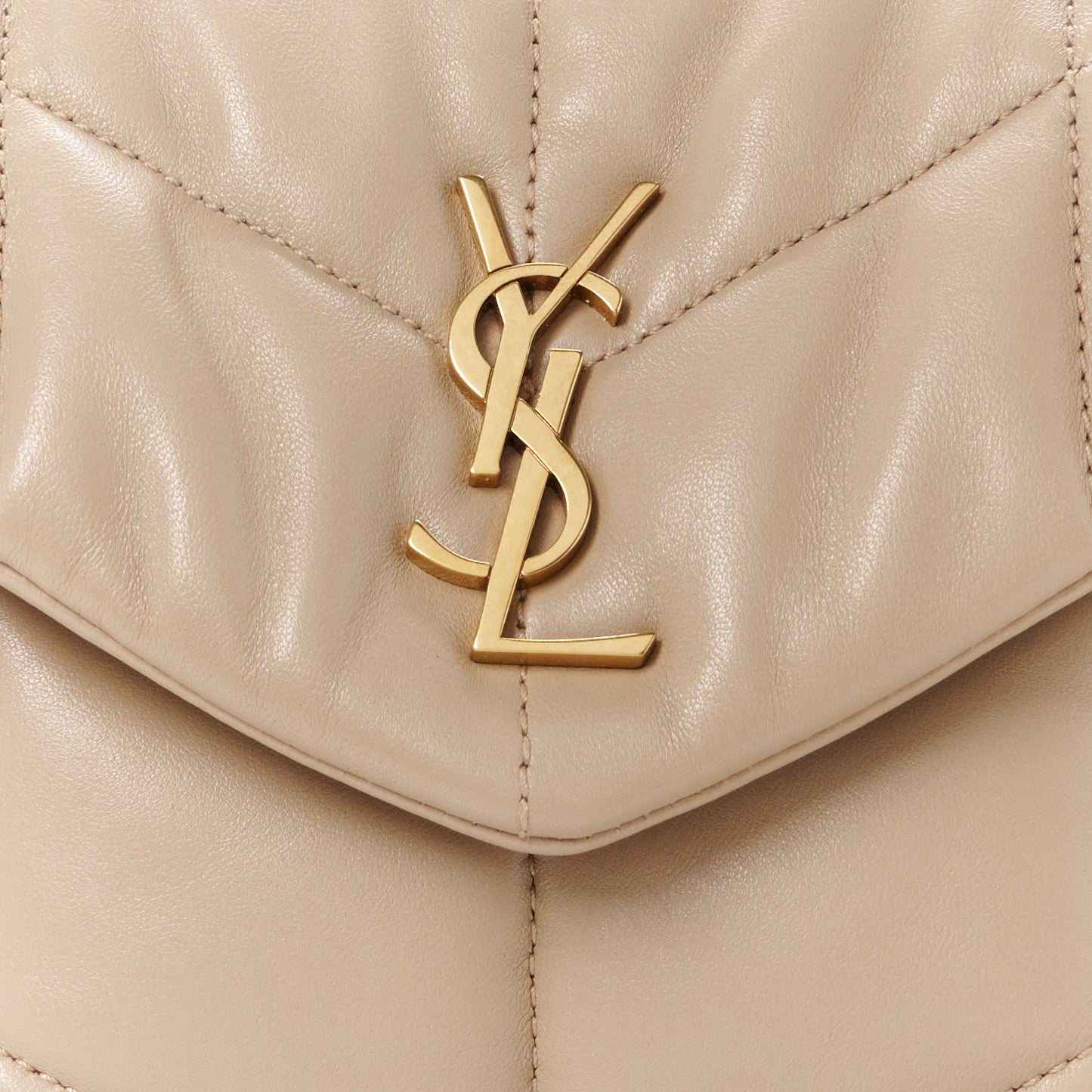 Lambskin Quilted Toy Loulou Puffer Monogram Chain Satchel Dark Beige