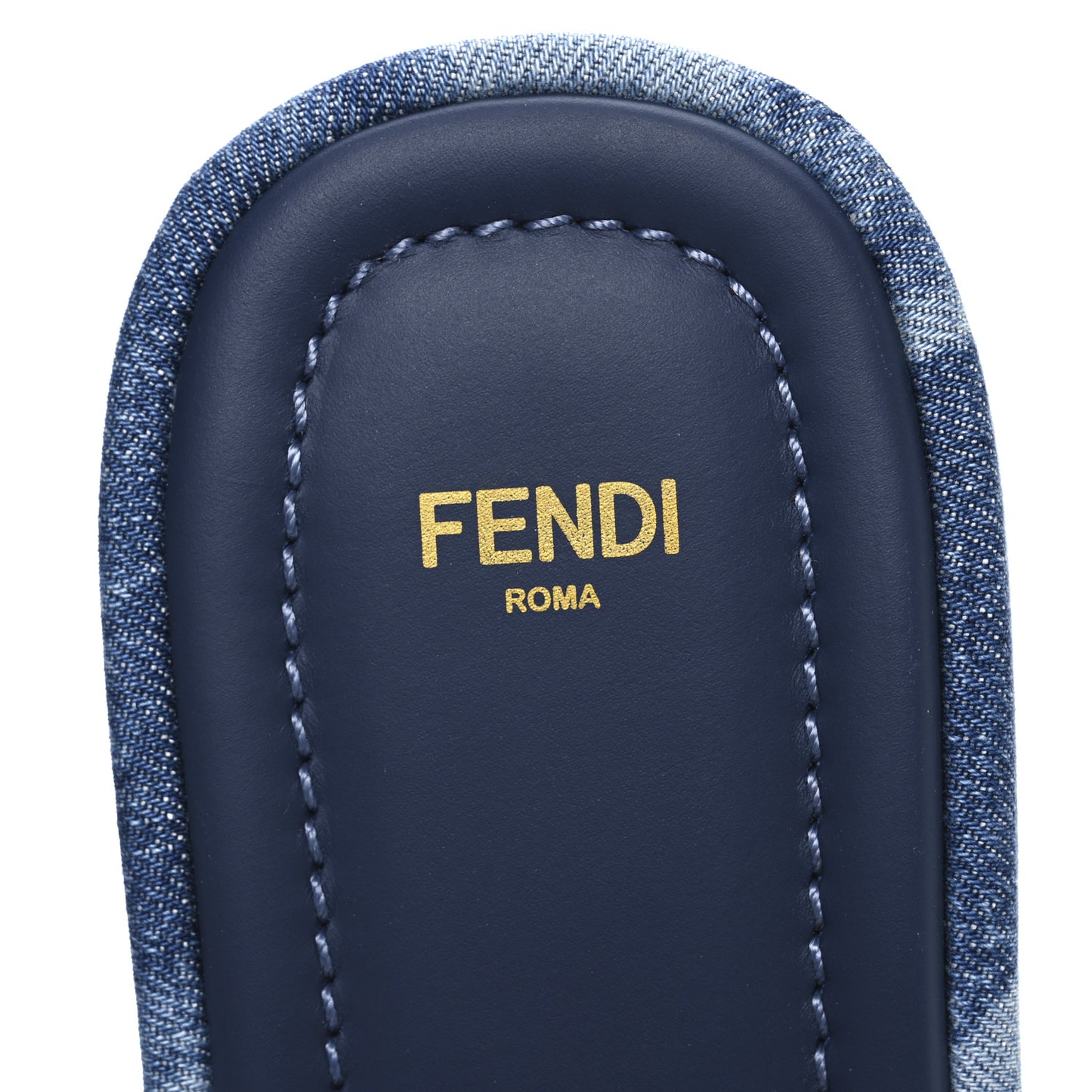 Denim Sea Garden Logo Sunshine Flatform Slide Sandals 38.5 Blue Medium Dark Blue