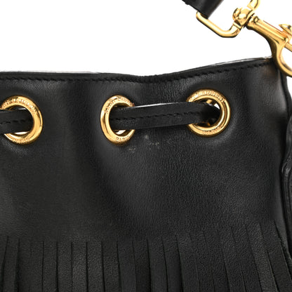 Saint Laurent Calfskin Small Emmanuelle Fringe Hobo Bag Black 25 of 27