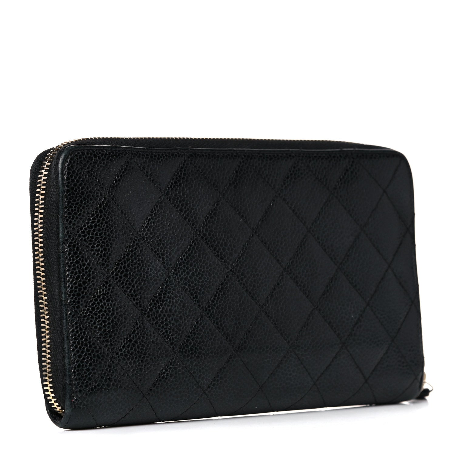 Chanel Caviar Quilted Large Zip Around Organizer Wallet Black 3 of 18