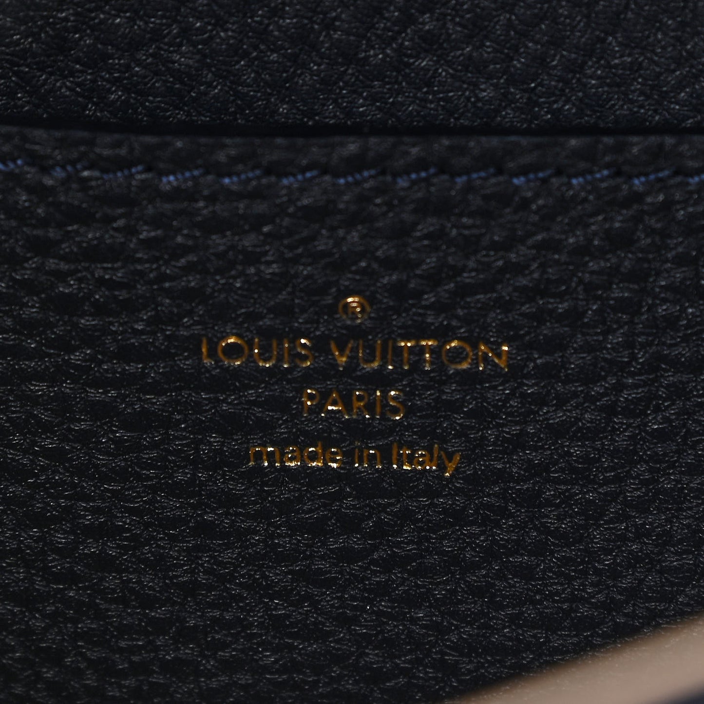 Grained Calfskin LV Pont 9 Soft MM Bleu Marine
