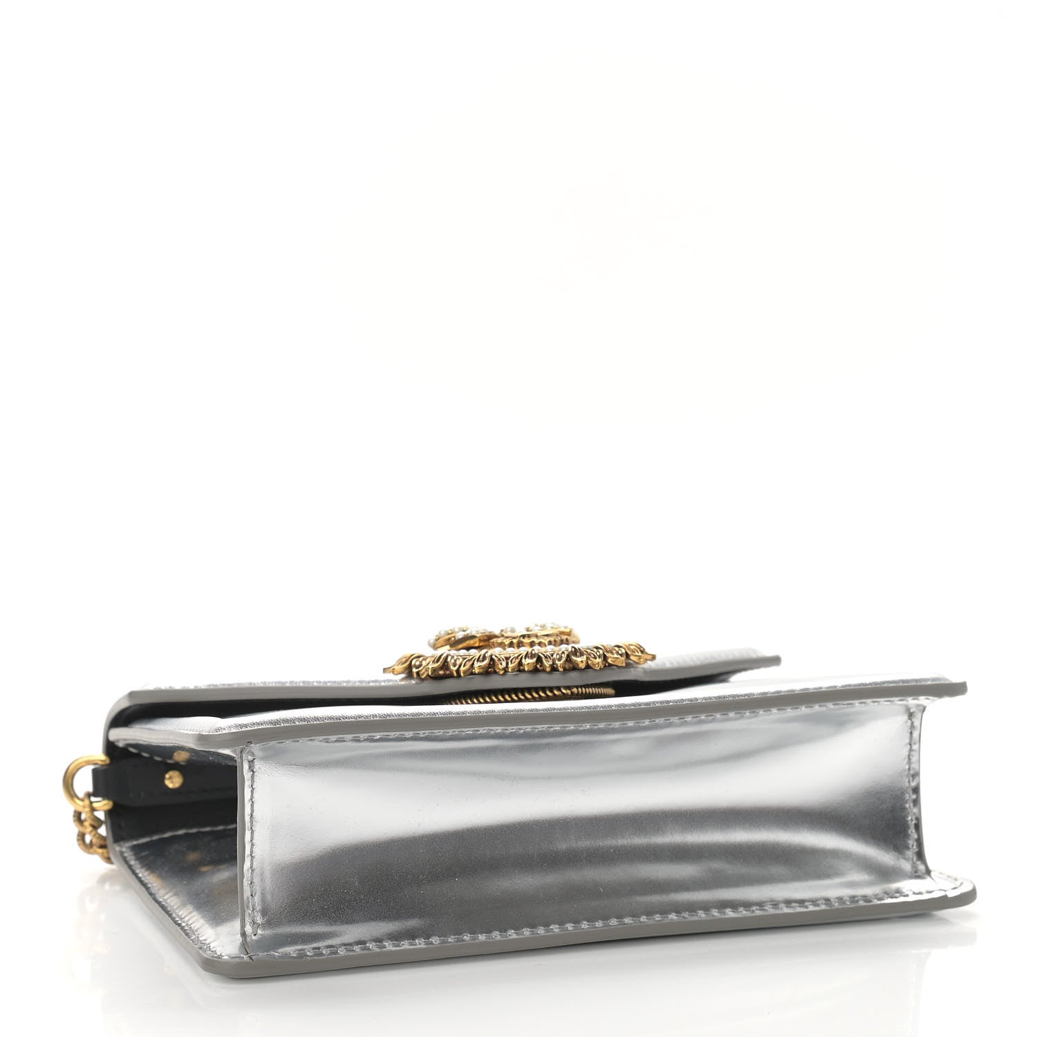 Dolce & Gabbana Metallic Nappa Small Devotion Top Handle Bag Silver 4 of 11