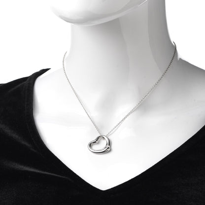 Tiffany Sterling Silver 22mm Elsa Peretti Open Heart Pendant Necklace 2 of 6
