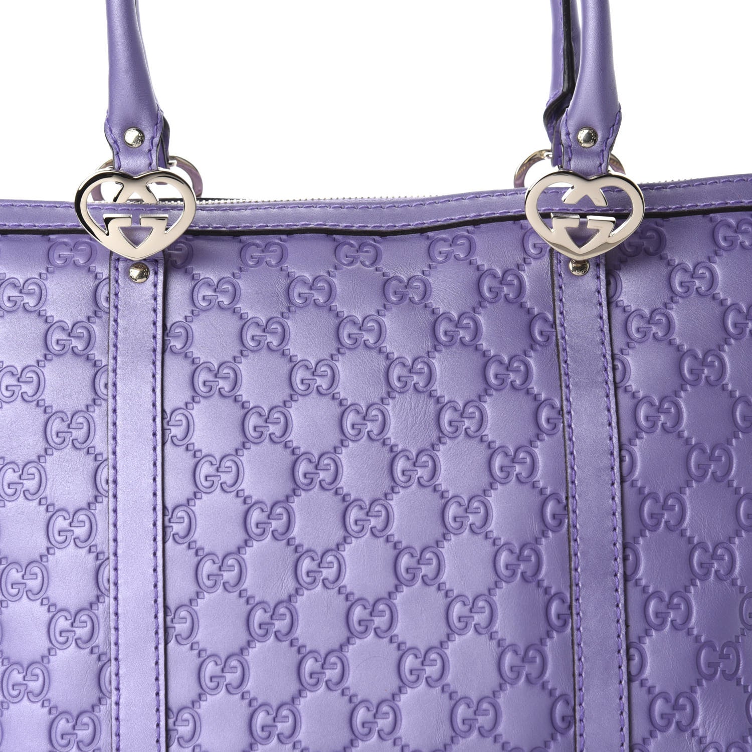 Gucci Metallic Guccissima Lovely Heart Tote Purple 12 of 12