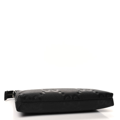 Gucci Piuma Calfskin Jumbo GG Embossed Medium Wristlet Messenger Bag Black 4 of 10