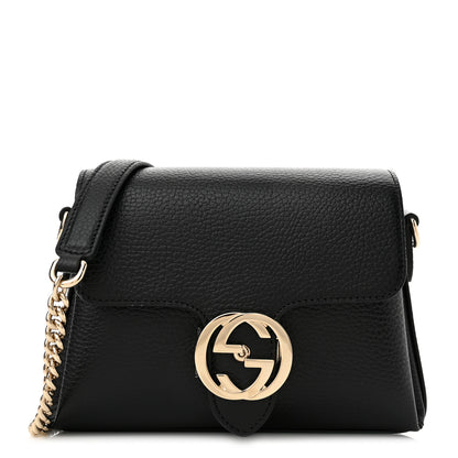 Gucci Dollar Calfskin Interlocking G Crossbody Bag Black 1 of 10