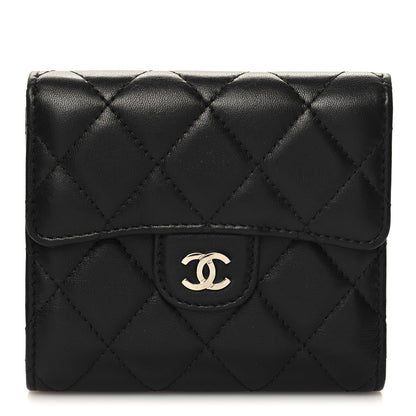 Chanel Lambskin Quilted Compact Flap Wallet Black 1 of 10