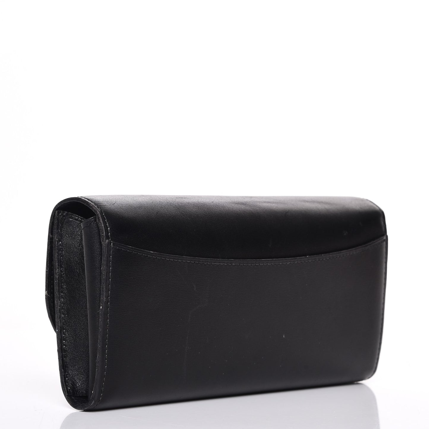 Box Calfskin Vivienne LV Long Wallet Black