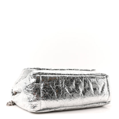 Balenciaga Metallized Arena Calfskin MIni Monaco Chain Shoulder Bag Silver 4 of 9