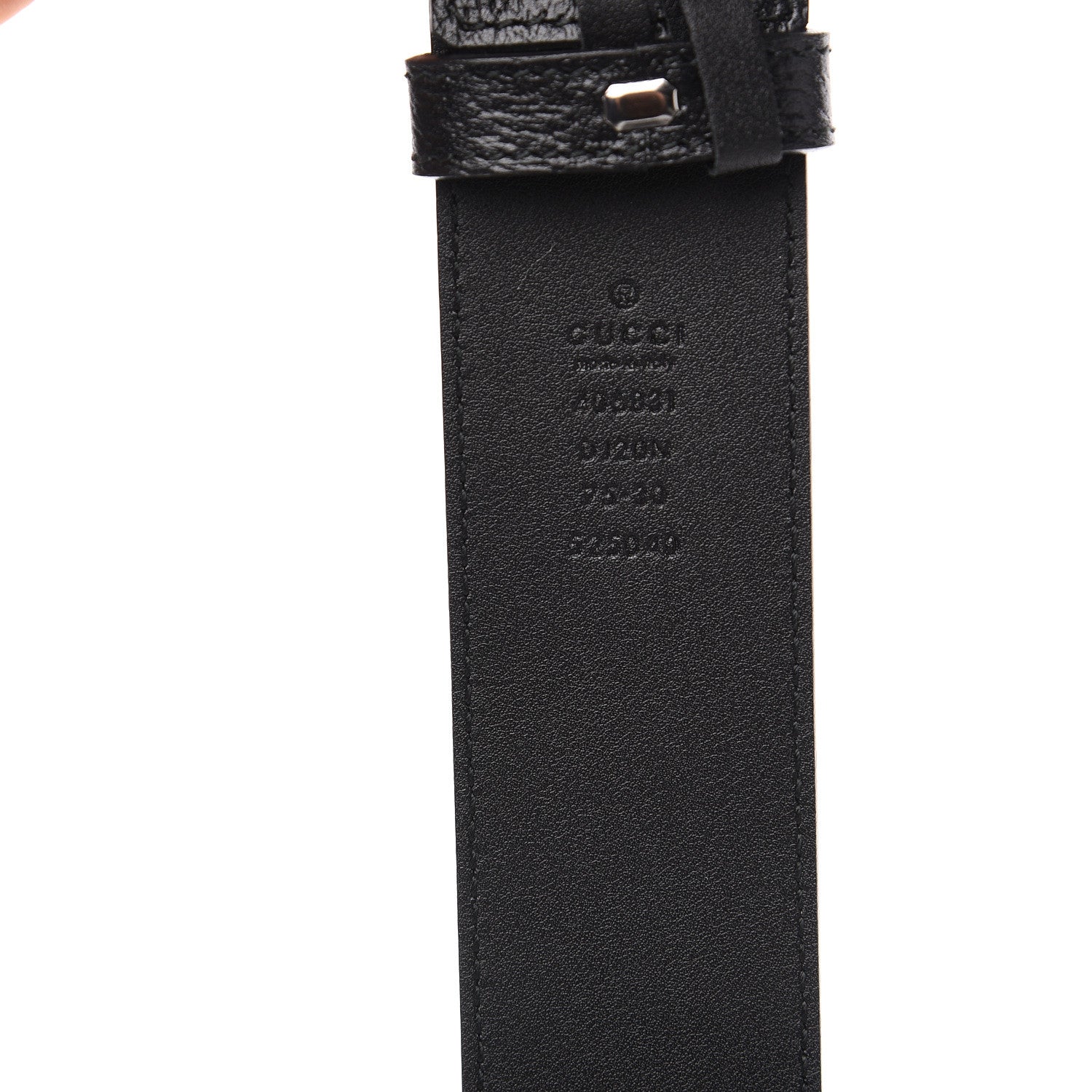 Gucci Textured Dollar Calfskin Nickel Double G 40mm Belt 70 28 Black 4 of 5