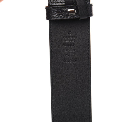 Gucci Textured Dollar Calfskin Nickel Double G 40mm Belt 70 28 Black 4 of 5
