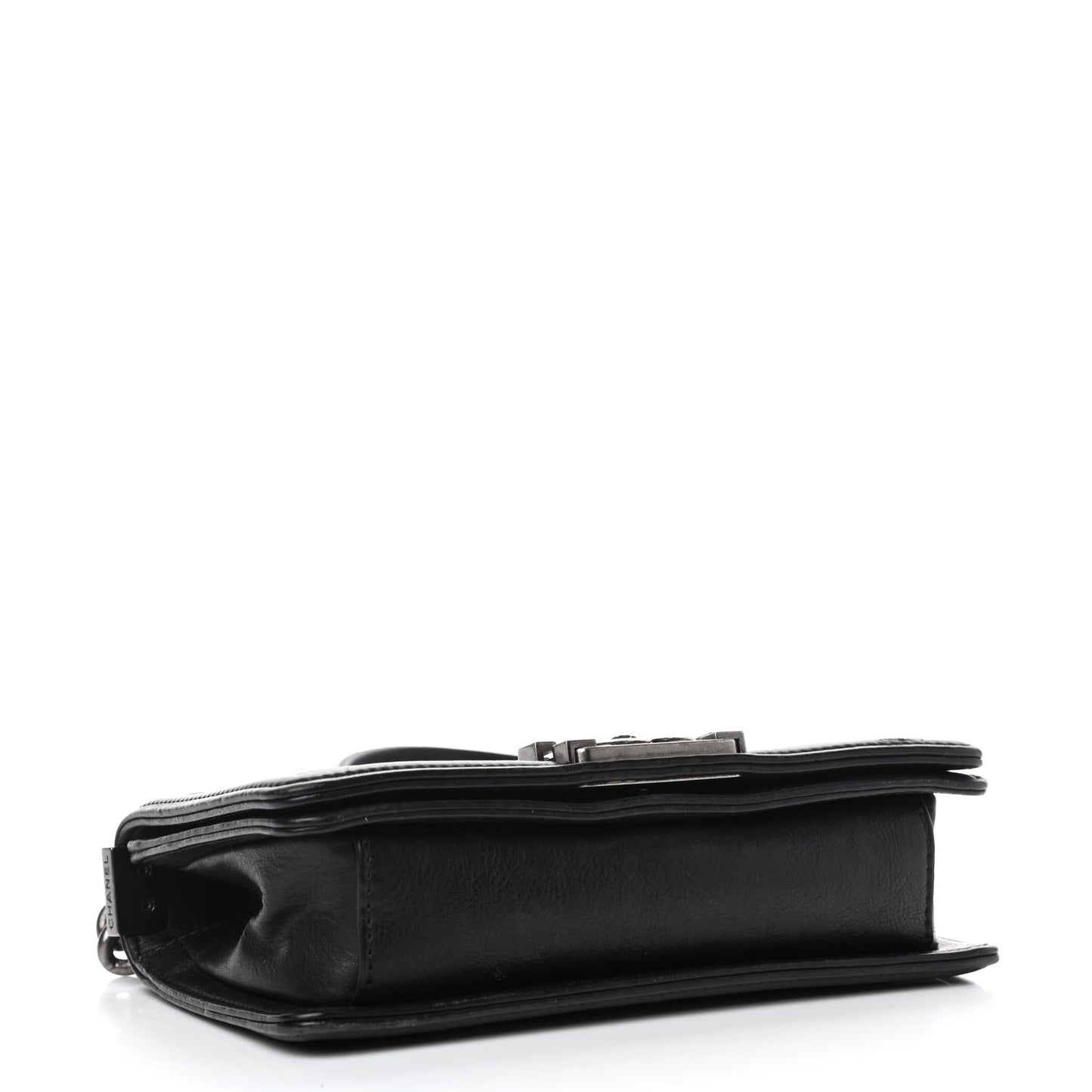 Calfskin Embossed Crystal Small Boy Flap Black