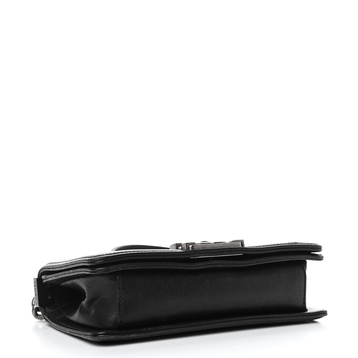 Chanel Calfskin Embossed Crystal Small Boy Flap Black 3 of 4