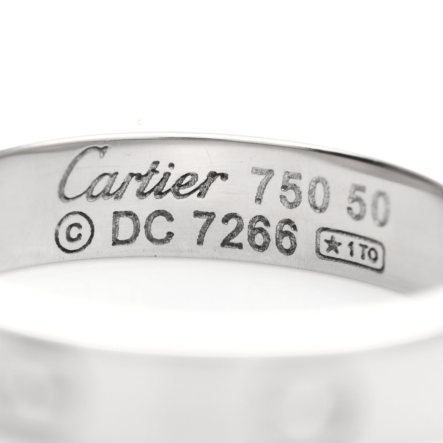 18K White Gold 3.5mm LOVE Wedding Band Ring 50 5.25