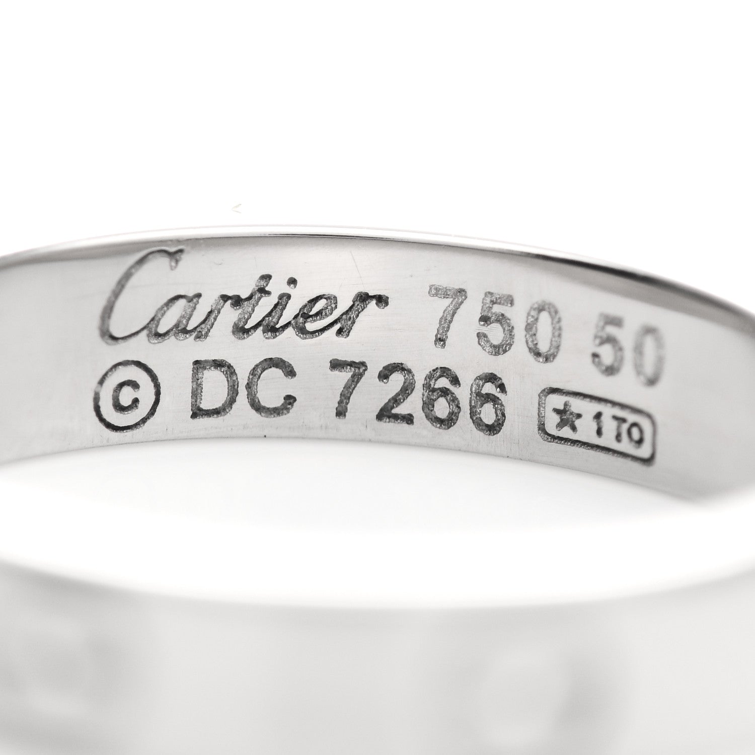 Cartier 18K White Gold 3.5mm LOVE Wedding Band Ring 50 5.25 4 of 4